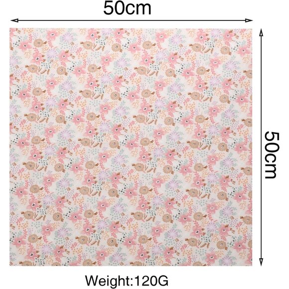 10 Pieces 20 x 20 Inch Cotton Fabric Quilting Floral Patchwork Pink Fabric Squar - Picture 2 of 7
